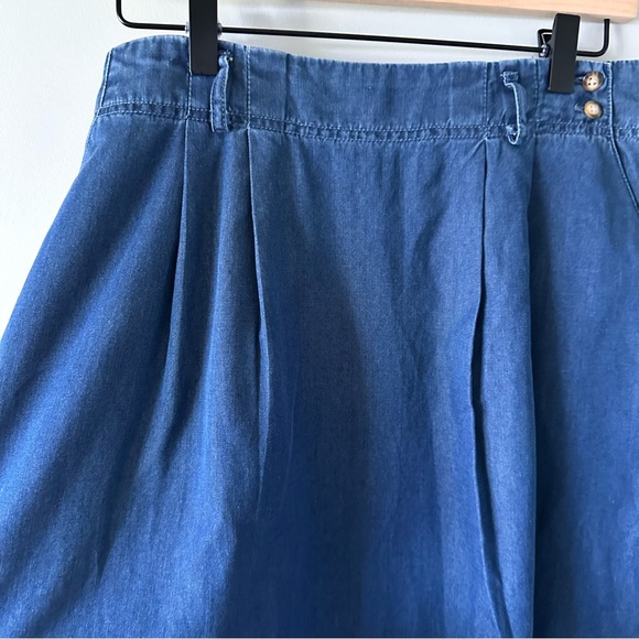 Talbots Vintage Deadstock NWT Skirt Sz 14 Blue Maxi Long Denim Pockets 90s Pleat - Picture 9 of 14